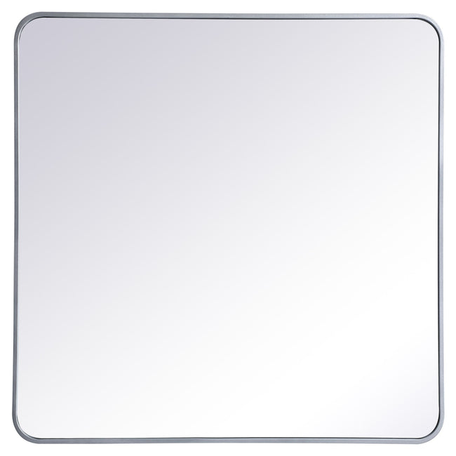 MR803636S Evermore 36" x 36" Metal Framed Rectangular Mirror in Silver