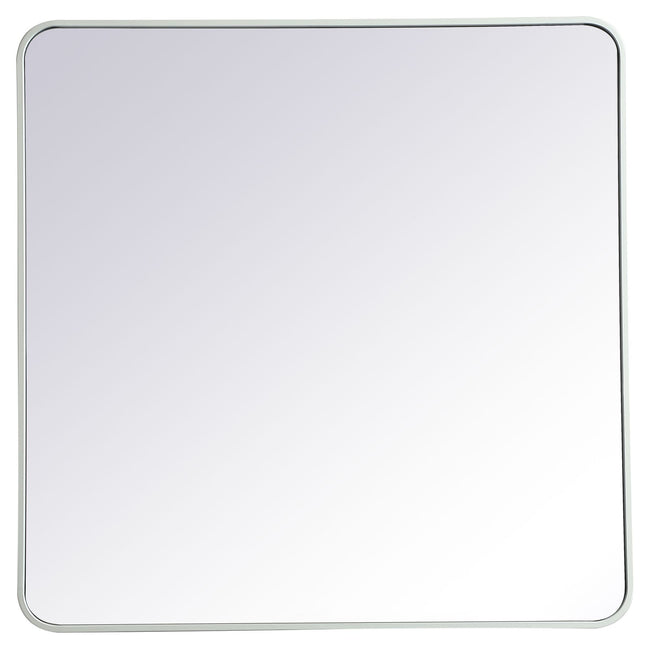 MR803636WH Evermore 36" x 36" Metal Framed Rectangular Mirror in White