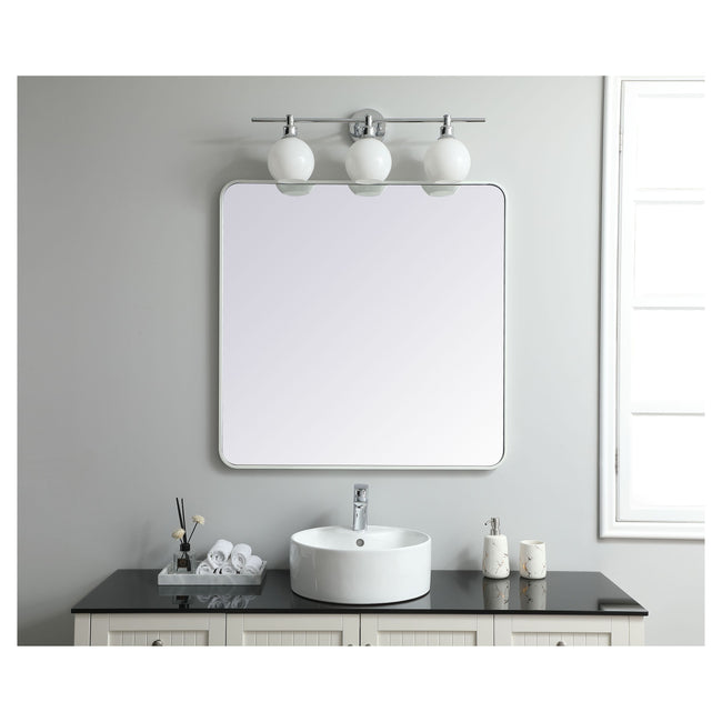 MR803636WH Evermore 36" x 36" Metal Framed Rectangular Mirror in White