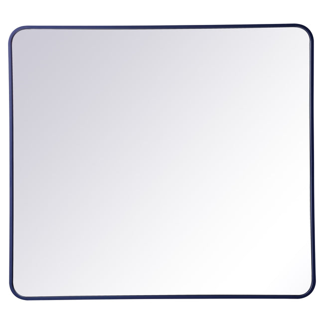 MR803640BL Evermore 36" x 40" Metal Framed Rectangular Mirror in Blue