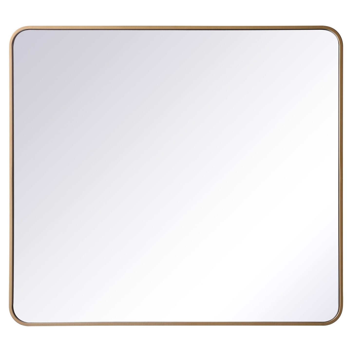 MR803640BR Evermore 36" x 40" Metal Framed Rectangular Mirror in Brass