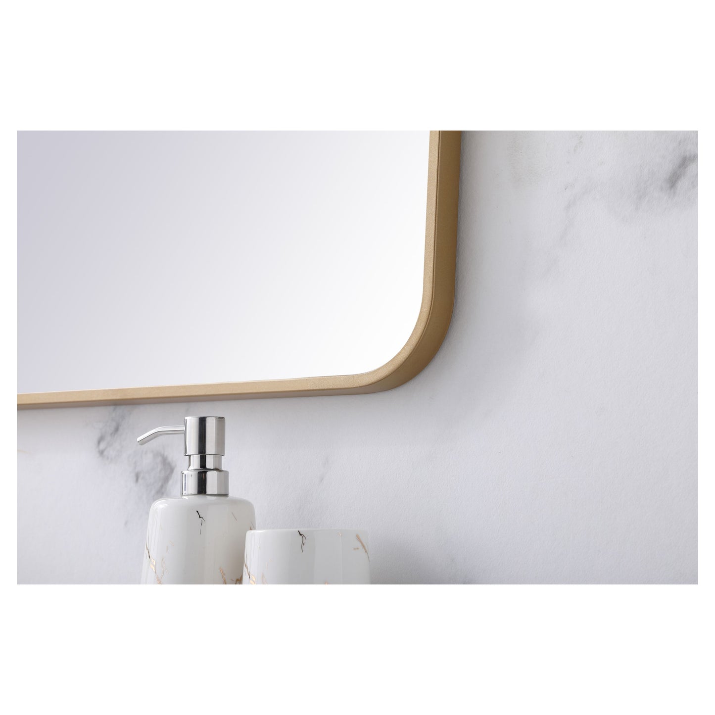 MR803640BR Evermore 36" x 40" Metal Framed Rectangular Mirror in Brass