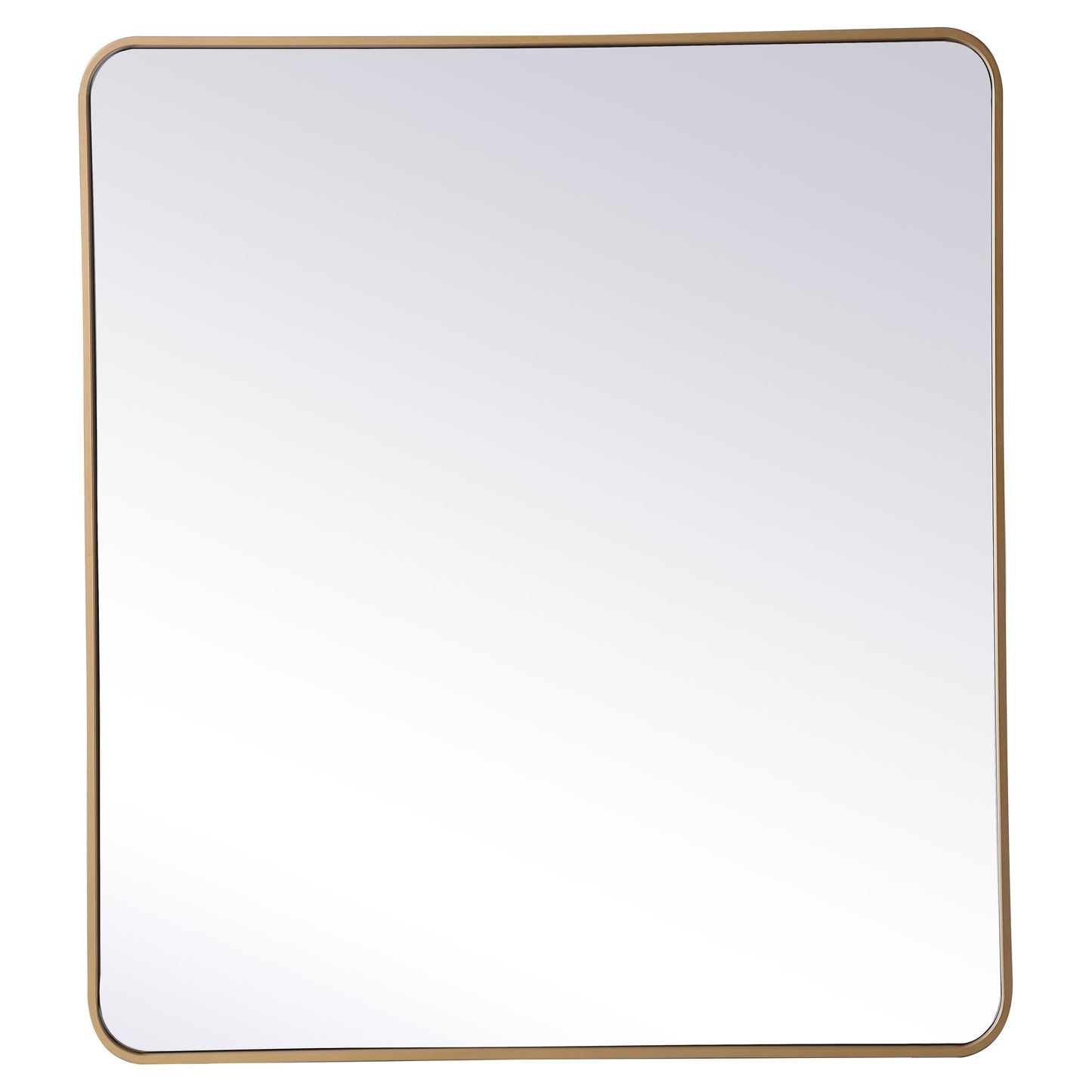 MR803640BR Evermore 36" x 40" Metal Framed Rectangular Mirror in Brass