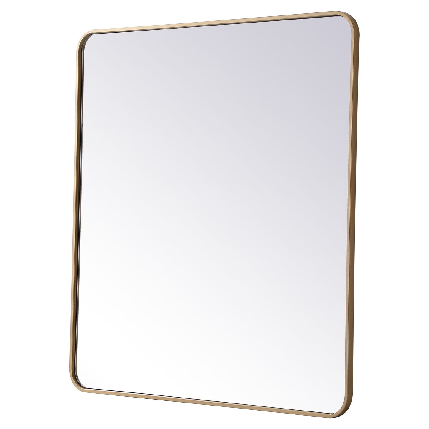 MR803640BR Evermore 36" x 40" Metal Framed Rectangular Mirror in Brass