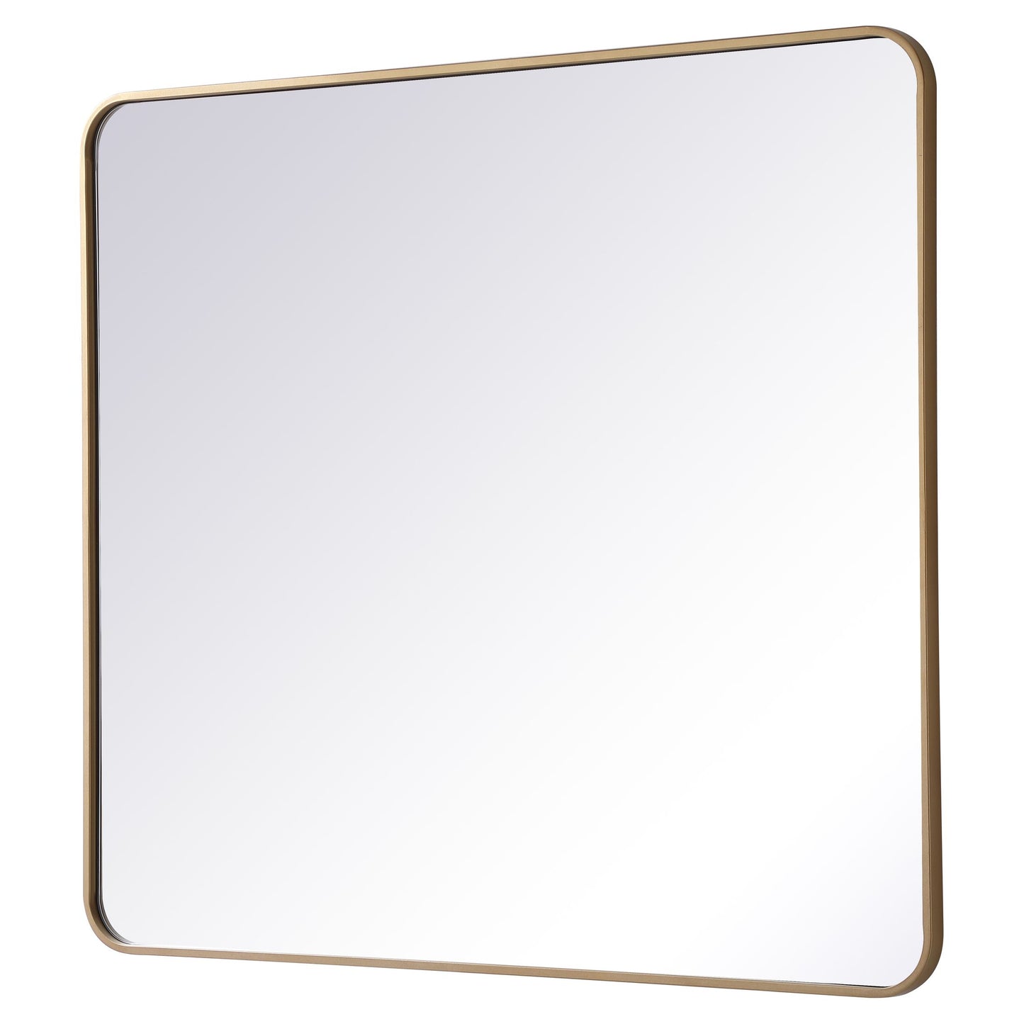 MR803640BR Evermore 36" x 40" Metal Framed Rectangular Mirror in Brass