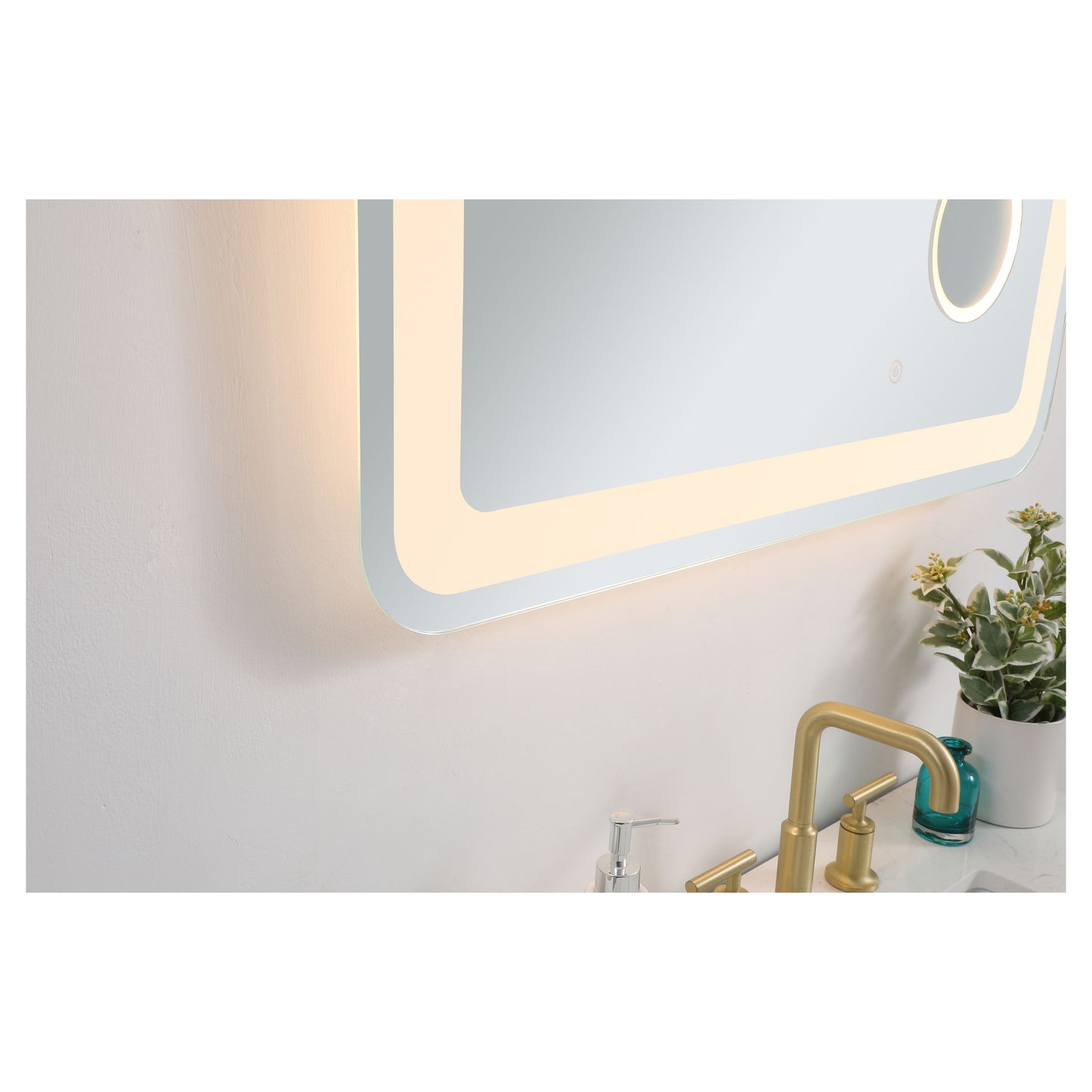 MRE52036 Lux 36" x 20" LED Mirror in Glossy White - Adjustable Color Temp