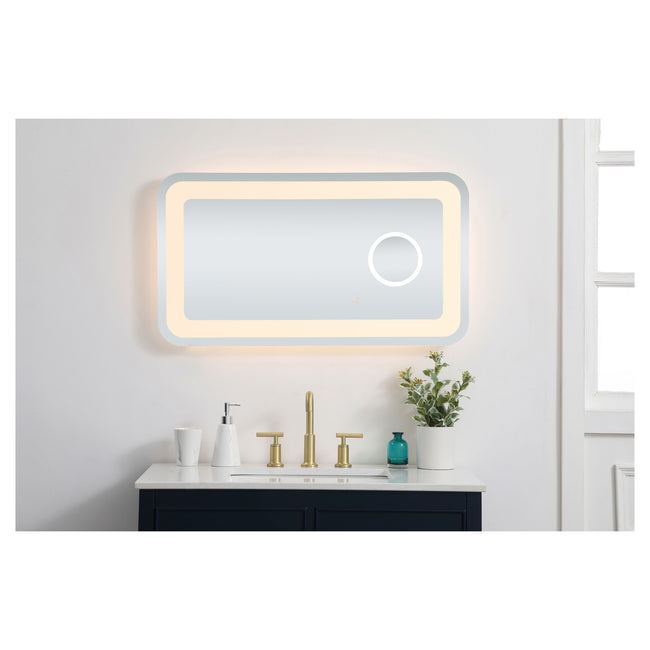 MRE52036 Lux 36" x 20" LED Mirror in Glossy White - Adjustable Color Temp