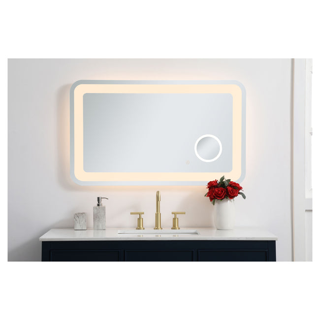 MRE52440 Lux 40" x 24" LED Mirror in Glossy White - Adjustable Color Temp