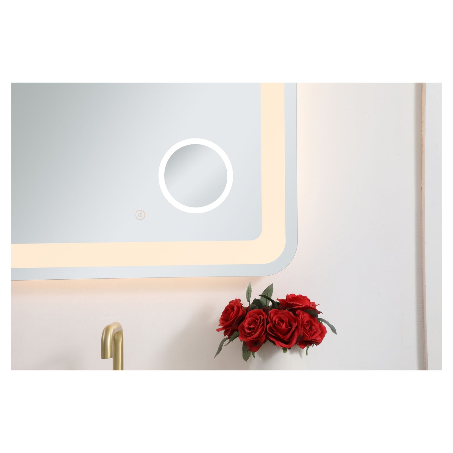 MRE52730 Lux 30" x 27" LED Mirror in Glossy White - Adjustable Color Temp