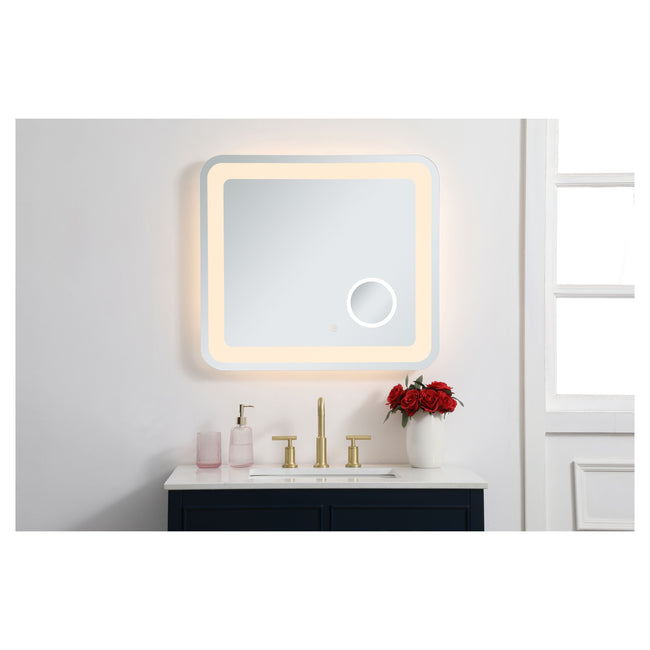 MRE52730 Lux 30" x 27" LED Mirror in Glossy White - Adjustable Color Temp