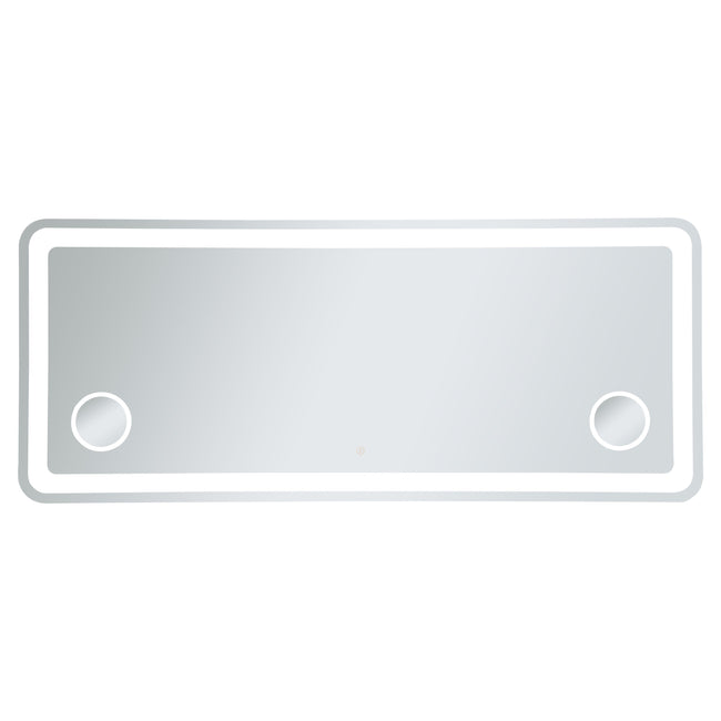 MRE53072 Lux 72" x 30" LED Mirror in Glossy White - Adjustable Color Temp