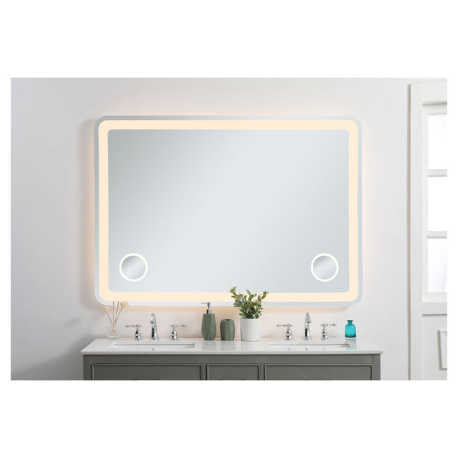 MRE54260 Lux 60" x 42" LED Mirror in Glossy White - Adjustable Color Temp