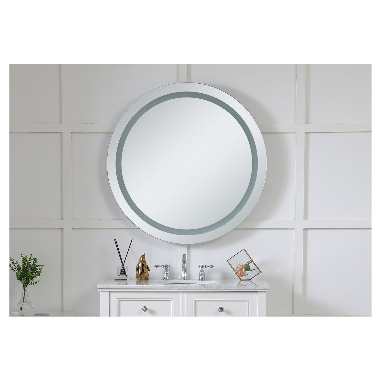 MRE-6016 Nova 36" x 36" LED Mirror in Glossy White - 3000K