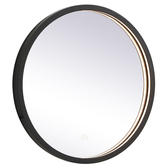 MRE6018BK Pier 18" x 18" LED Mirror in Black - Adjustable Color Temp