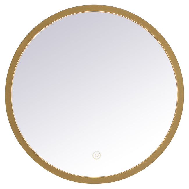 MRE6018BR Pier 18" x 18" LED Mirror in Brass - Adjustable Color Temp