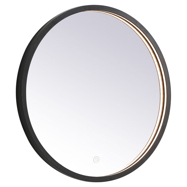 MRE6021BK Pier 21" x 21" LED Mirror in Black - Adjustable Color Temp