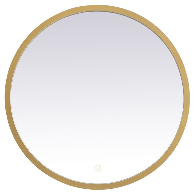MRE6021BR Pier 21" x 21" LED Mirror in Brass - Adjustable Color Temp