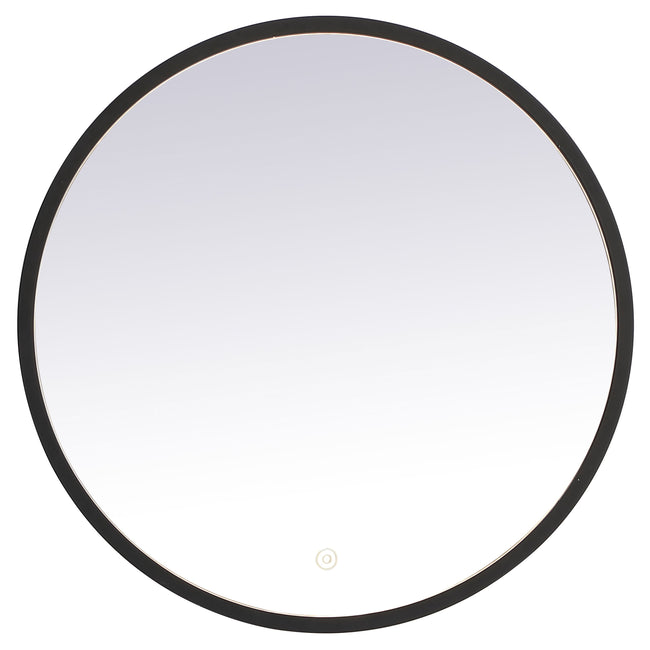 MRE6024BK Pier 24" x 24" LED Mirror in Black - Adjustable Color Temp