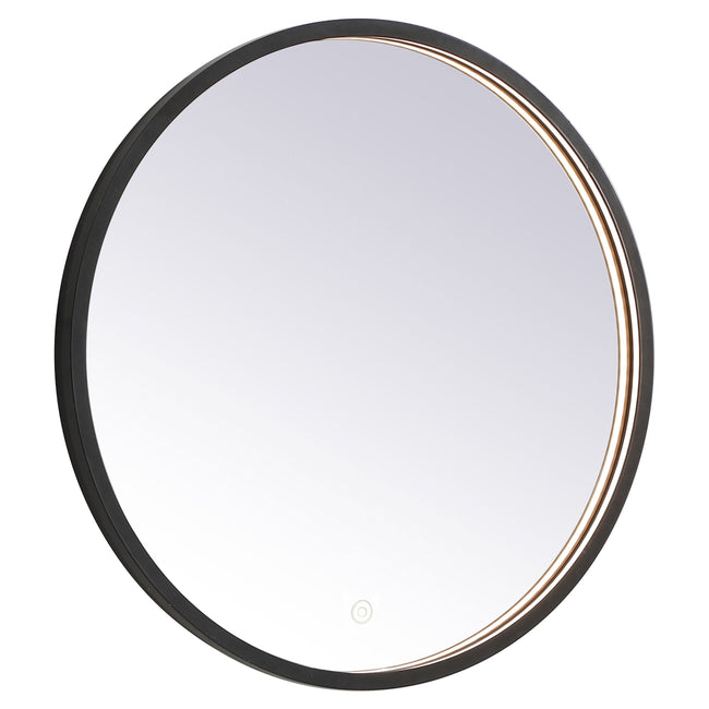 MRE6024BK Pier 24" x 24" LED Mirror in Black - Adjustable Color Temp