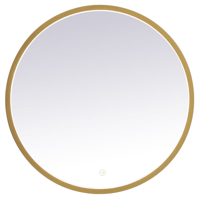 MRE6024BR Pier 24" x 24" LED Mirror in Brass - Adjustable Color Temp