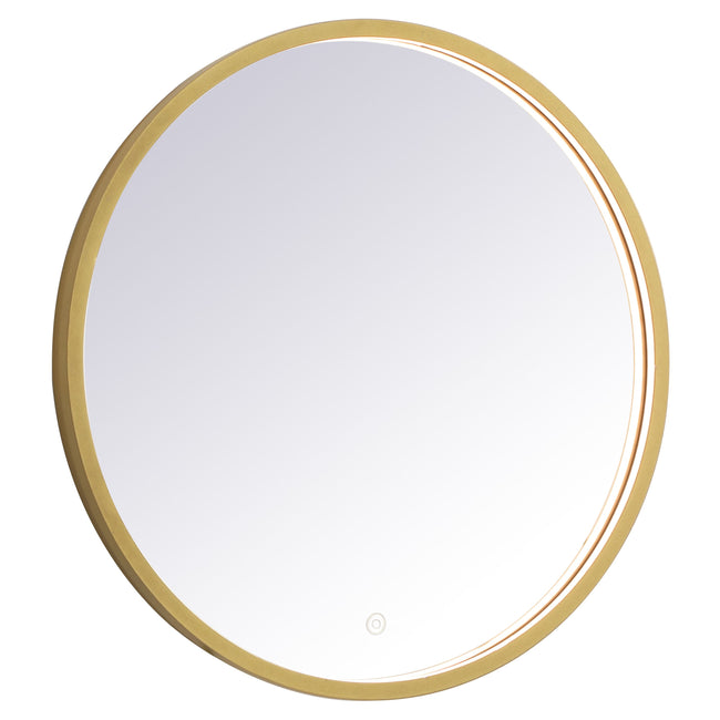 MRE6024BR Pier 24" x 24" LED Mirror in Brass - Adjustable Color Temp