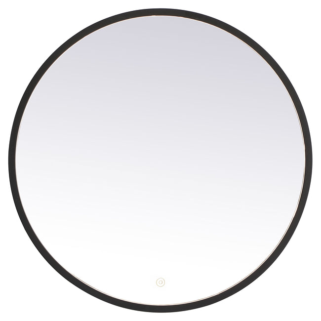 MRE6028BK Pier 28" x 28" LED Mirror in Black - Adjustable Color Temp