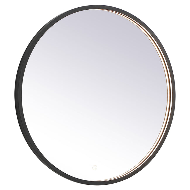 MRE6028BK Pier 28" x 28" LED Mirror in Black - Adjustable Color Temp