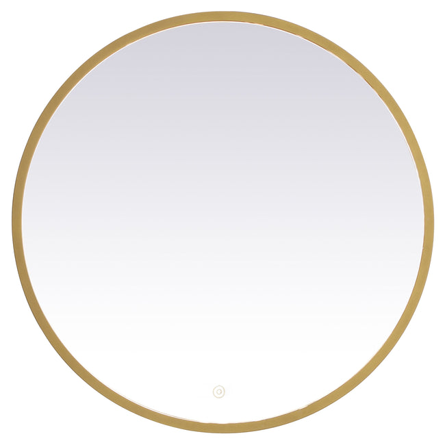 MRE6028BR Pier 28" x 28" LED Mirror in Brass - Adjustable Color Temp