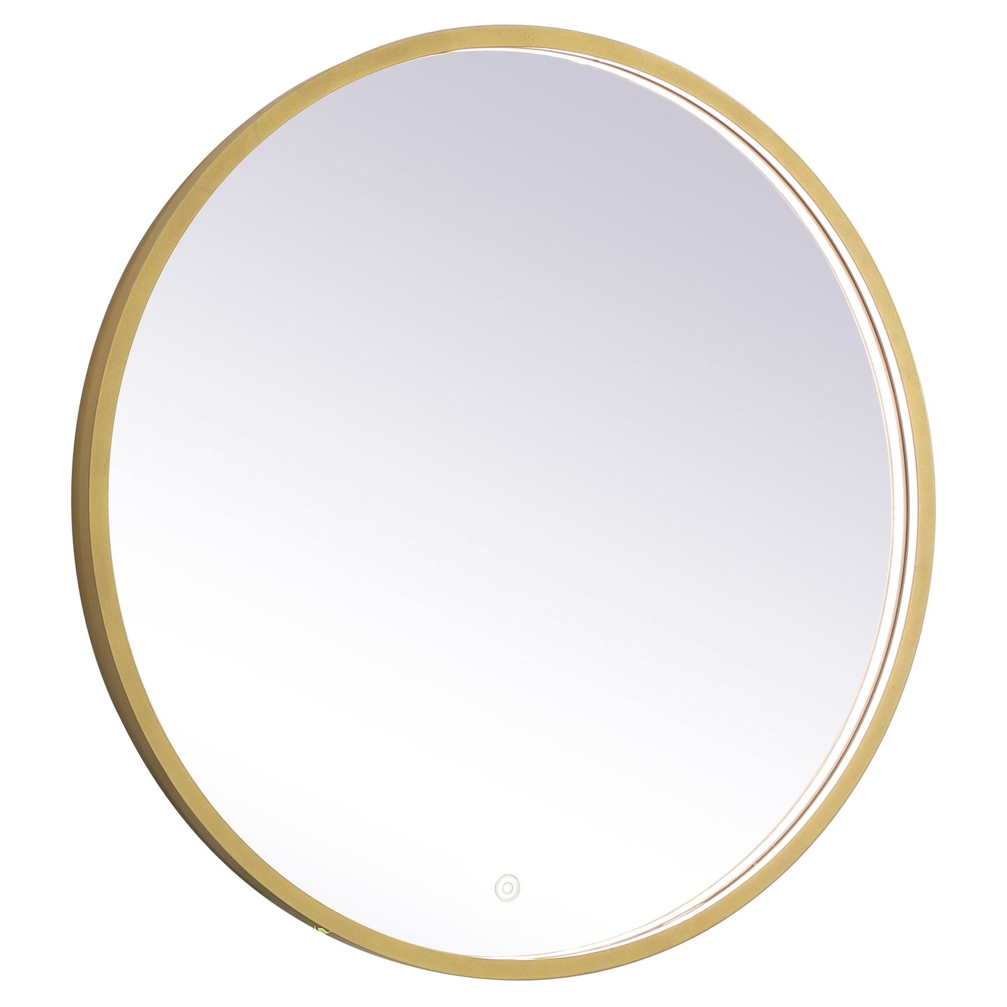 MRE6028BR Pier 28" x 28" LED Mirror in Brass - Adjustable Color Temp
