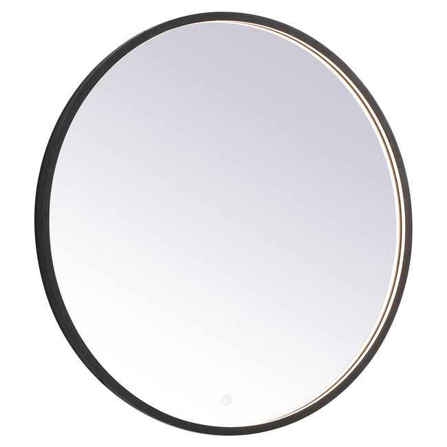 MRE6032BK Pier 32" x 32" LED Mirror in Black - Adjustable Color Temp