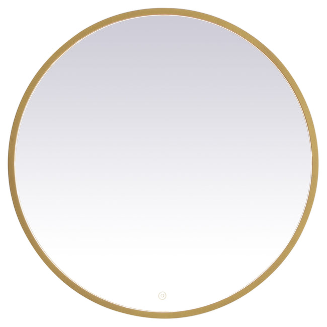 MRE6032BR Pier 32" x 32" LED Mirror in Brass - Adjustable Color Temp