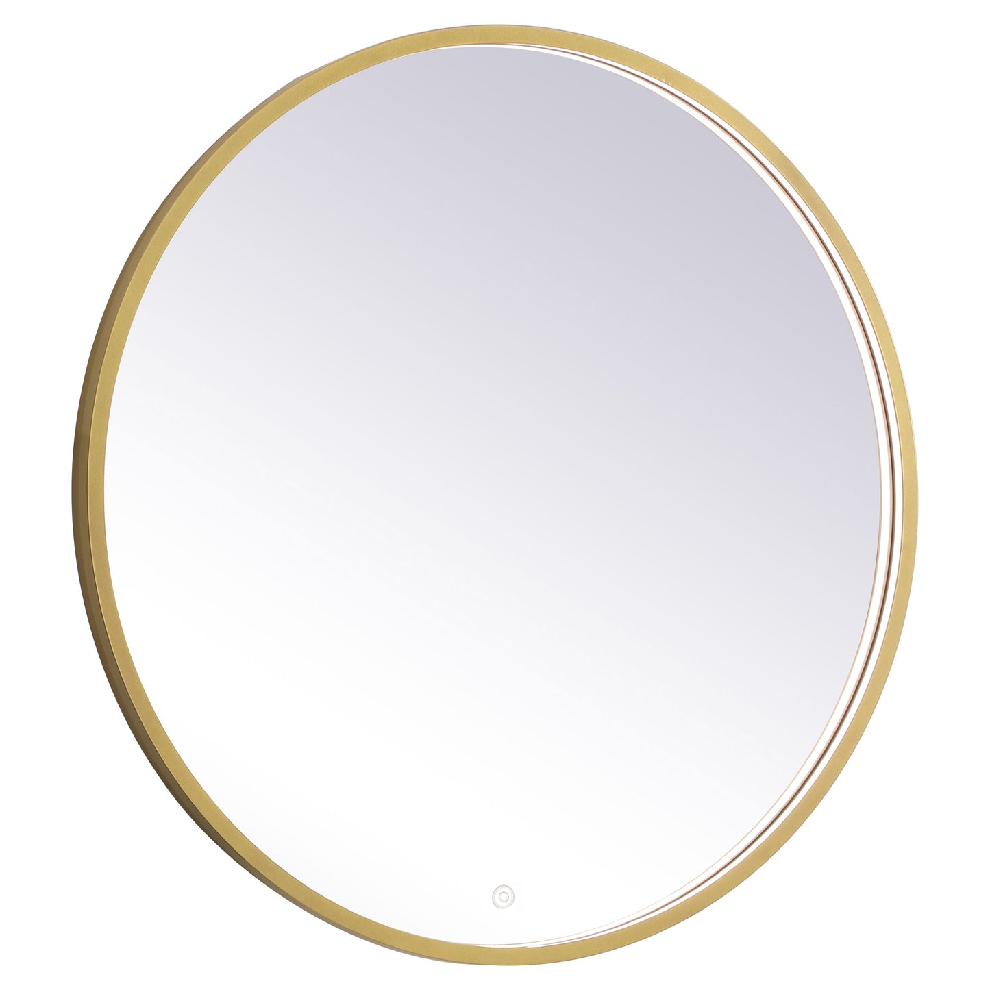 MRE6032BR Pier 32" x 32" LED Mirror in Brass - Adjustable Color Temp