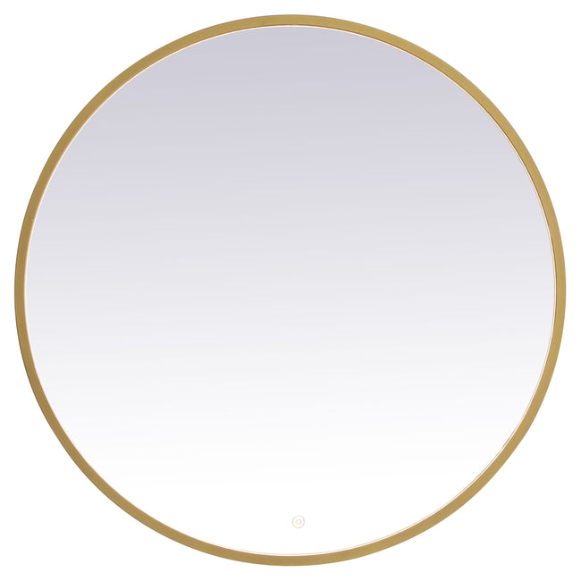 MRE6036BR Pier 36" x 36" LED Mirror in Brass - Adjustable Color Temp
