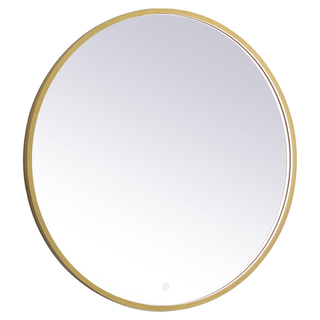 MRE6036BR Pier 36" x 36" LED Mirror in Brass - Adjustable Color Temp