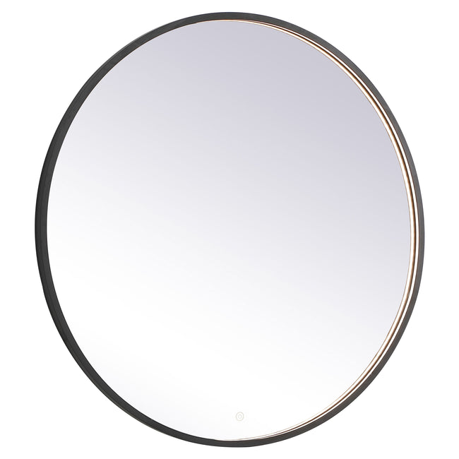 MRE6039BK Pier 39" x 39" LED Mirror in Black - Adjustable Color Temp
