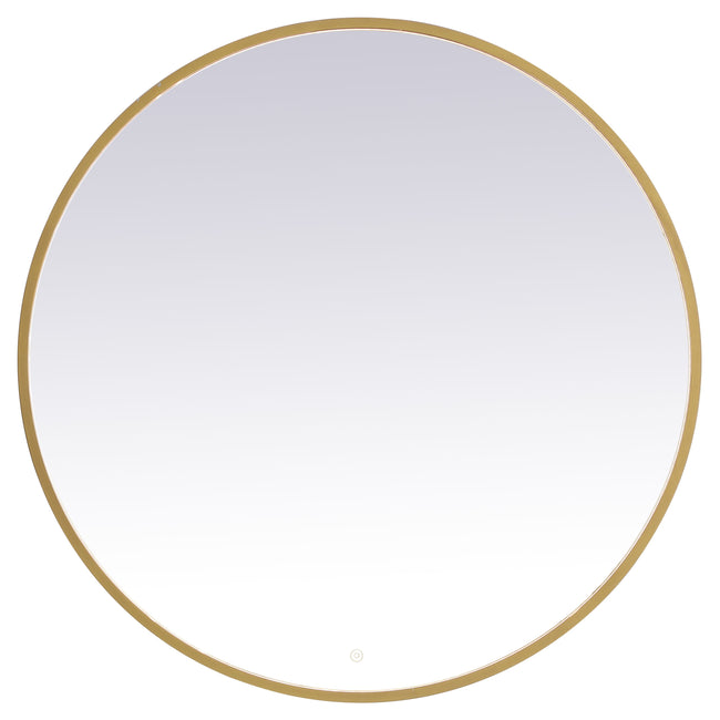 MRE6042BR Pier 42" x 42" LED Mirror in Brass - Adjustable Color Temp