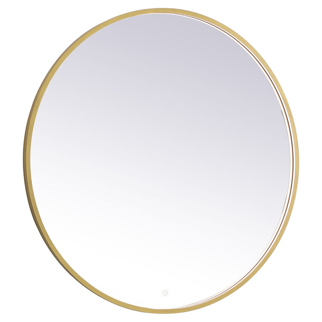 MRE6042BR Pier 42" x 42" LED Mirror in Brass - Adjustable Color Temp