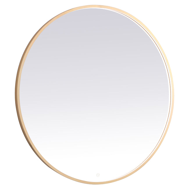 MRE6045BR Pier 45" x 45" LED Mirror in Brass - Adjustable Color Temp