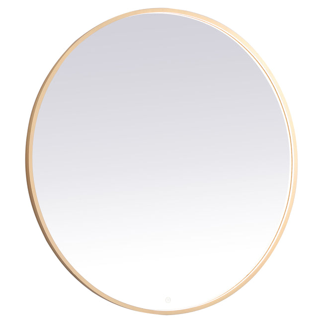MRE6048BR Pier 48" x 48" LED Mirror in Brass - Adjustable Color Temp
