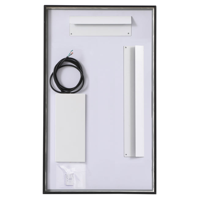 MRE61830BK Pier 18" x 30" LED Mirror in Black - Adjustable Color Temp