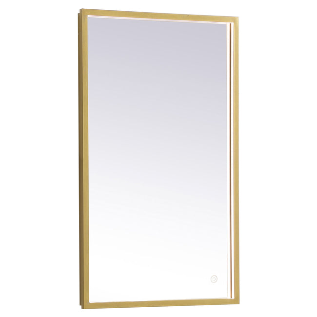 MRE61830BR Pier 18" x 30" LED Mirror in Brass - Adjustable Color Temp