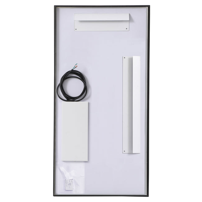 MRE61836BK Pier 18" x 36" LED Mirror in Black - Adjustable Color Temp