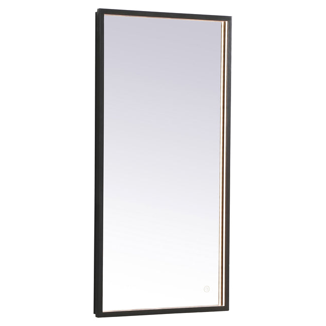 MRE61836BK Pier 18" x 36" LED Mirror in Black - Adjustable Color Temp