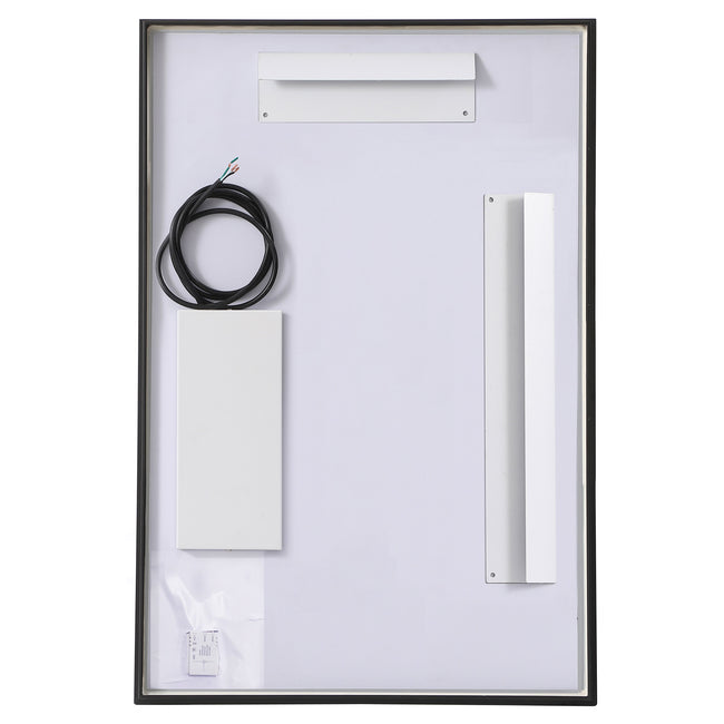 MRE62030BK Pier 20" x 30" LED Mirror in Black - Adjustable Color Temp