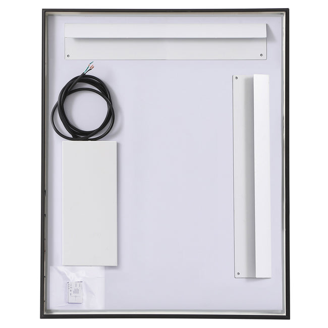 MRE62430BK Pier 24" x 30" LED Mirror in Black - Adjustable Color Temp
