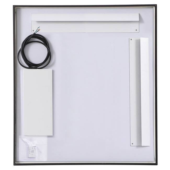 MRE62730BK Pier 27" x 30" LED Mirror in Black - Adjustable Color Temp
