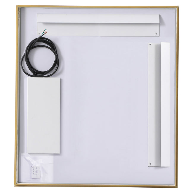 MRE62730BR Pier 27" x 30" LED Mirror in Brass - Adjustable Color Temp