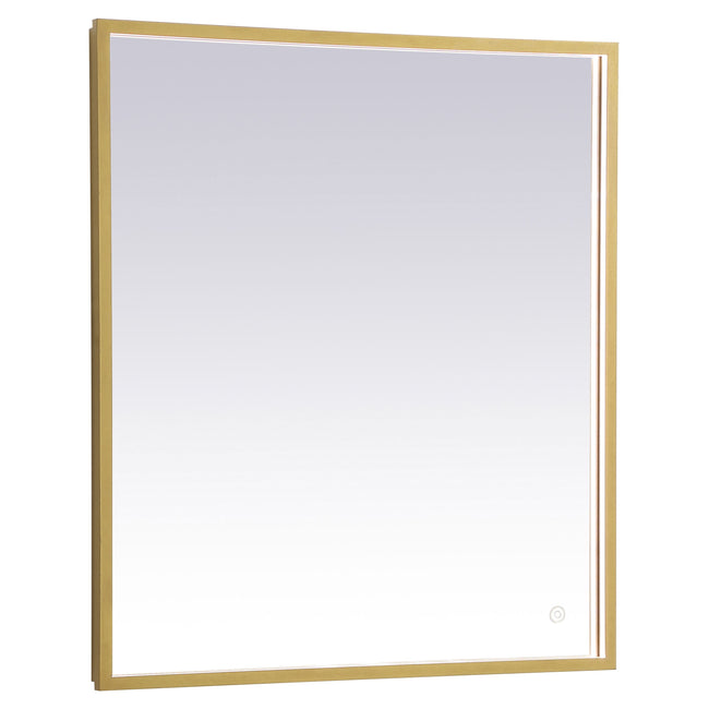 MRE62730BR Pier 27" x 30" LED Mirror in Brass - Adjustable Color Temp