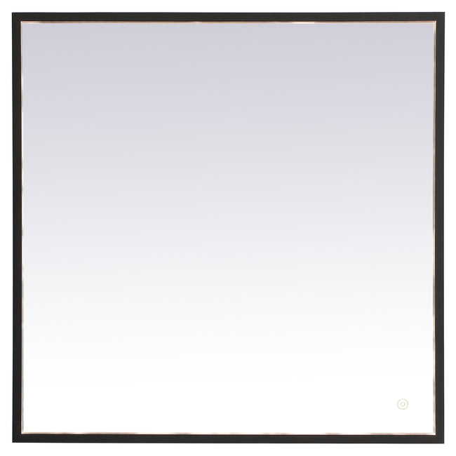 MRE63030BK Pier 30" x 30" LED Mirror in Black - Adjustable Color Temp