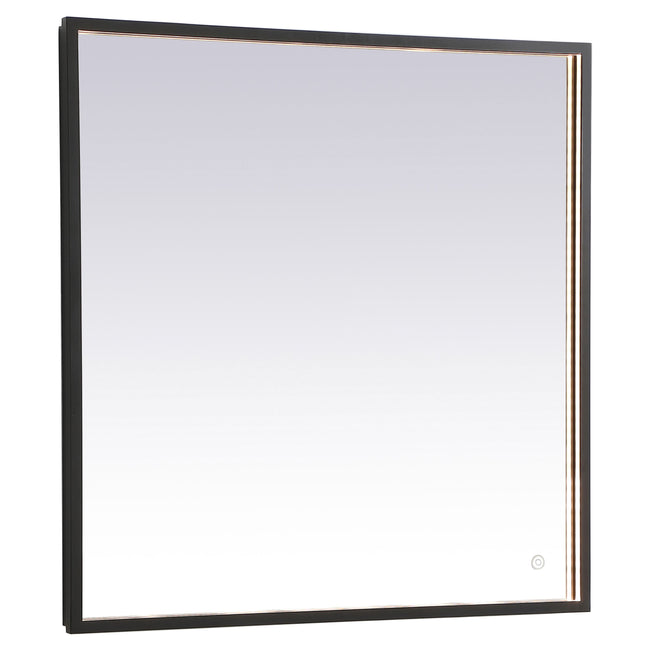 MRE63030BK Pier 30" x 30" LED Mirror in Black - Adjustable Color Temp